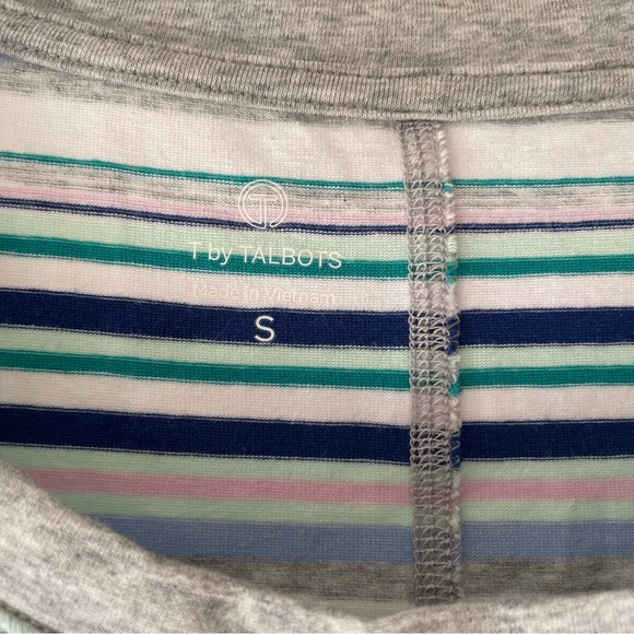 Talbots Tee Striped Blue and Green - Picture 2 of 3